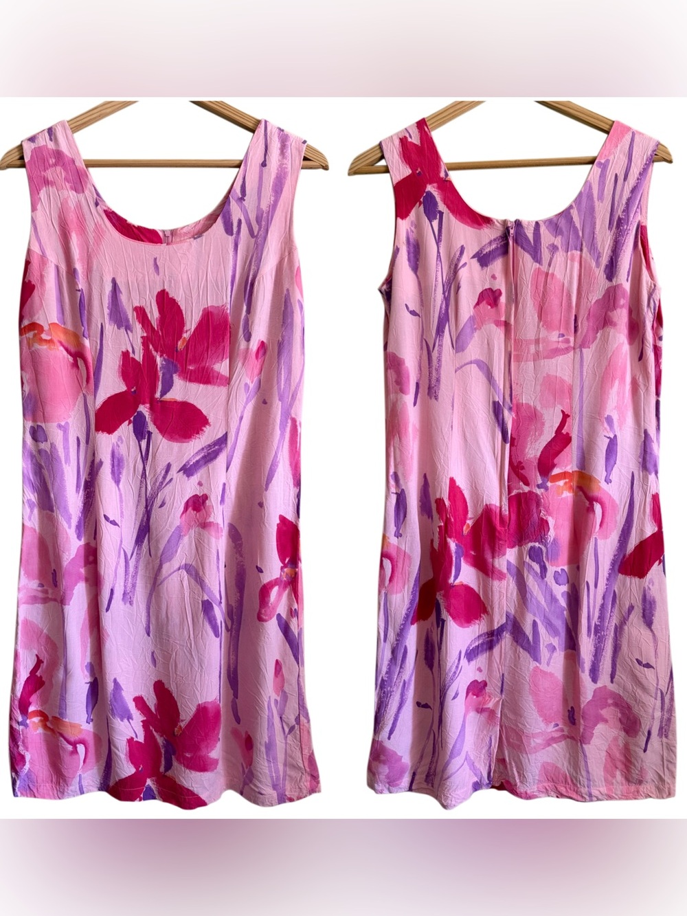Floral Pink Sleeveless Shift Dress